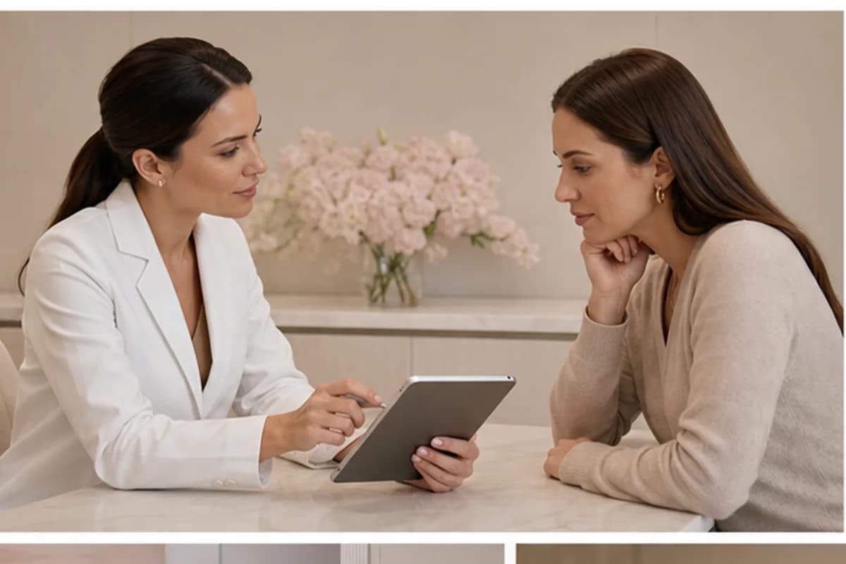 แพทย์ความงามสมมติให้คำปรึกษาลูกค้าใน Aura Aesthetic Clinic