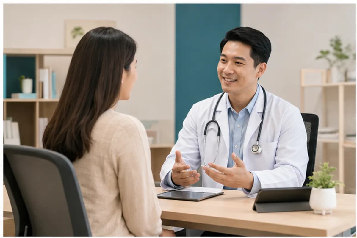 แพทย์สมมติให้คำปรึกษาคนไข้ในคลินิกทั่วไป PrimeCare